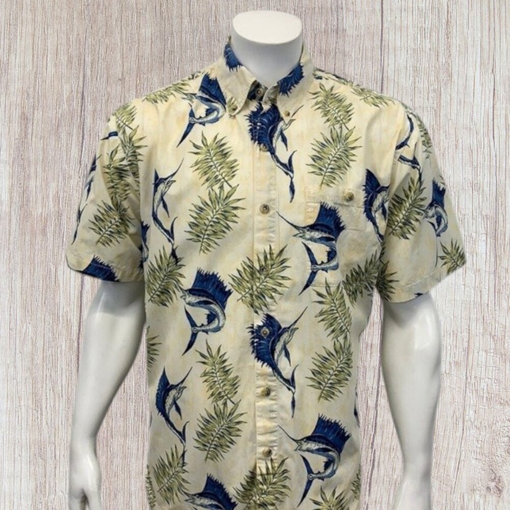 Hook & Tackle Swordfish Floral Design SS Shirt LG
